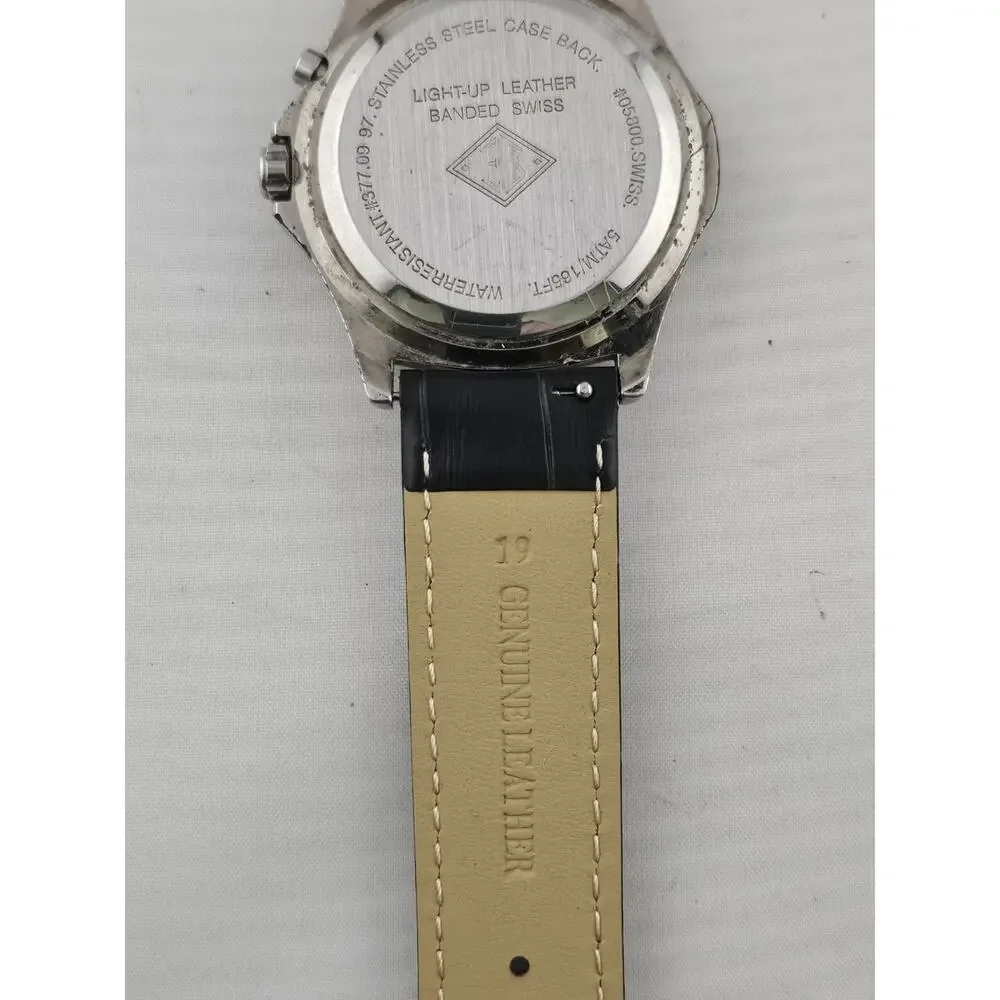 Vintage Mens Eddie Bauer Swiss Tritium Watch Backlight Leather New Band Runs